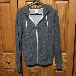 Gray zip-up hoodie sweatshirt
